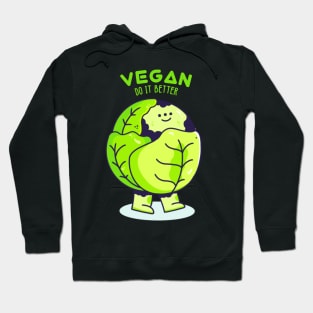 Doodle Vegan Plants Character Illustration Hoodie
